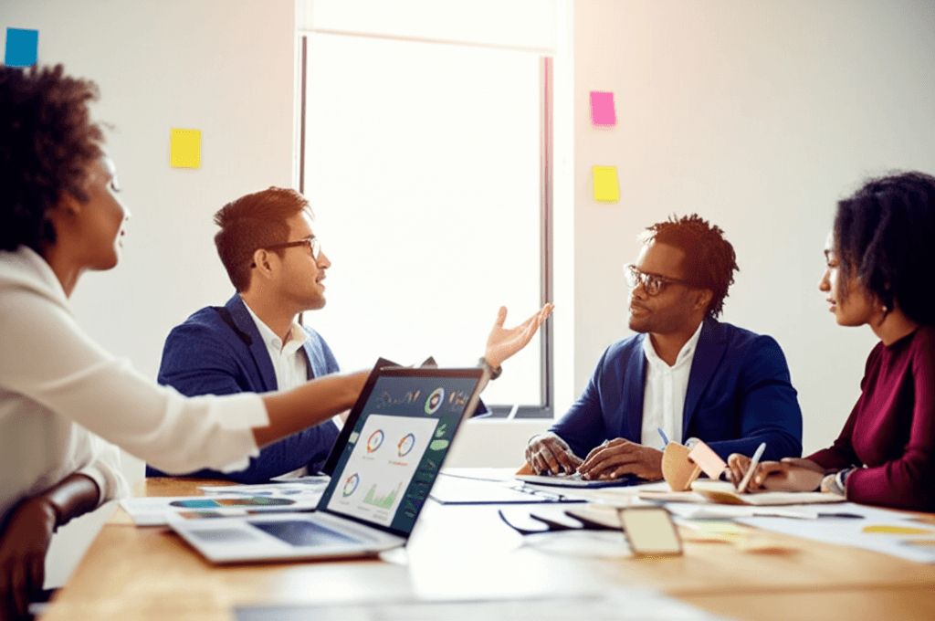 Business Backer team analyzing deal size issues